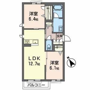 サンビューロ・シンエイ(2LDK/2階)の間取り写真