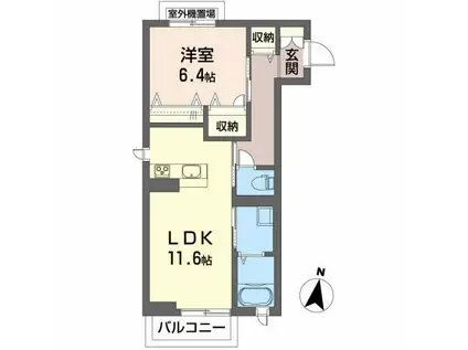 ベレオST(1LDK/3階)の間取り写真