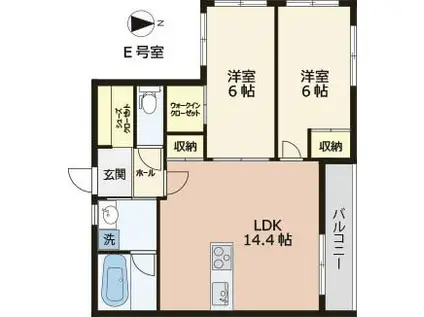 VIEW新小平(2LDK/3階)の間取り写真