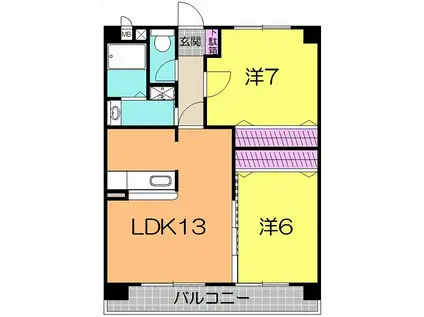 T-スクエア(2LDK/2階)の間取り写真