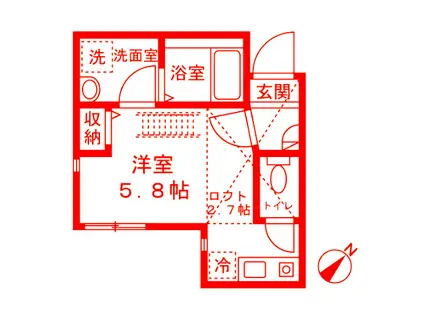 ベステージ大船III(ワンルーム/1階)の間取り写真