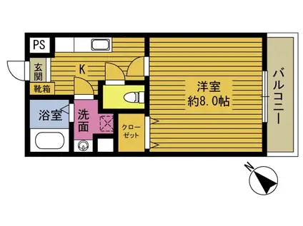 R-41番館(1K/2階)の間取り写真