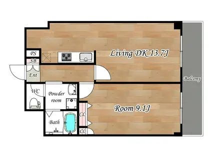 CHUOBUILDING(1LDK/4階)の間取り写真