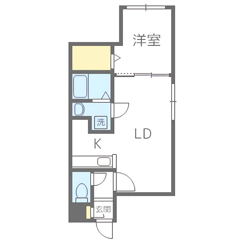アーバン福住駅前(1LDK/1階)の間取り写真