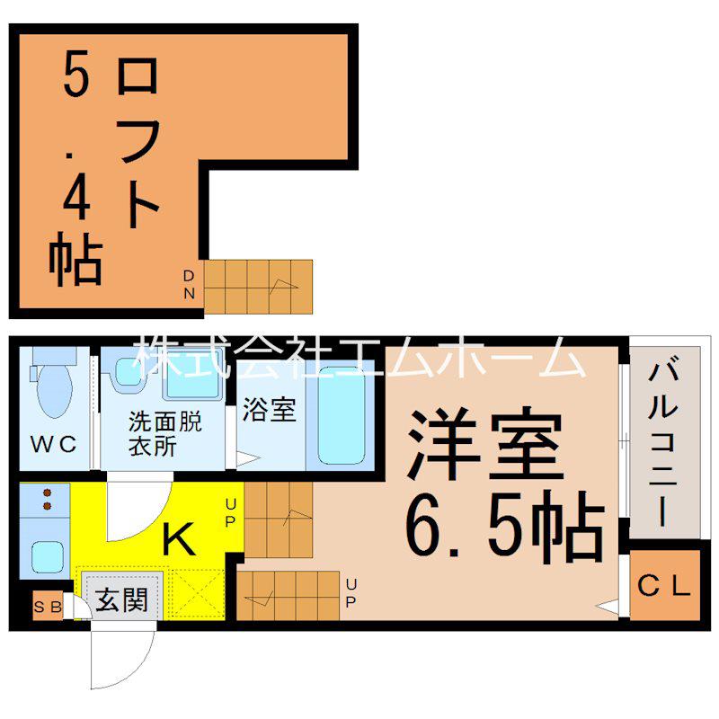 ハーモニーテラス靖国町III(1SK/1階)の間取り写真