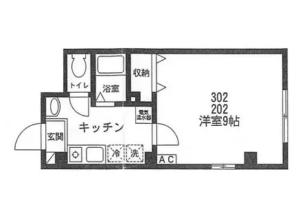 アパートメント両国緑(1K/2階)の間取り写真