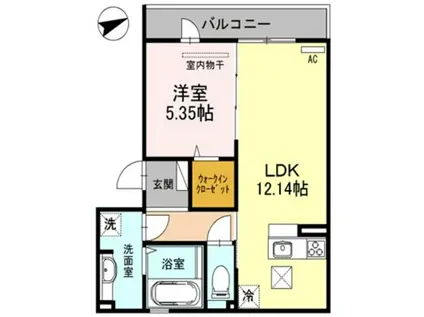 D-ROOM久吉(1LDK/1階)の間取り写真