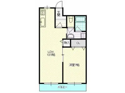 山上ビル(1LDK/5階)の間取り写真