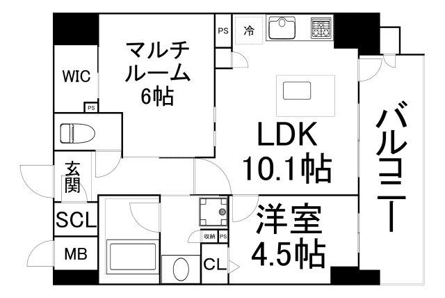 エステムプラザ南船場レジスタ(2LDK/13階)の間取り写真