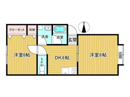 サンパレス東通(2DK/2階)の間取り写真