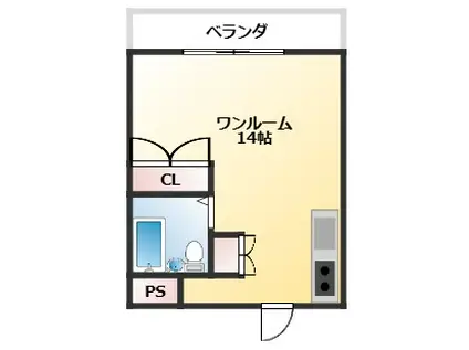 TTルネッサンス(ワンルーム/2階)の間取り写真