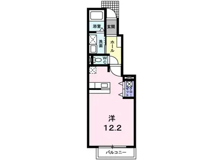 スプリングワットD(ワンルーム/1階)の間取り写真