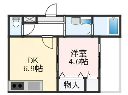 クロワール(1DK/3階)の間取り写真