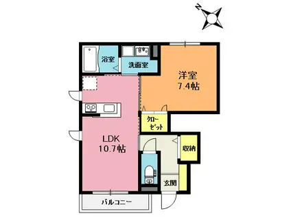 MAISON ANTHEM(1LDK/1階)の間取り写真