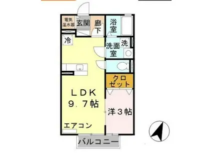 リガトーニ ワン(1LDK/2階)の間取り写真