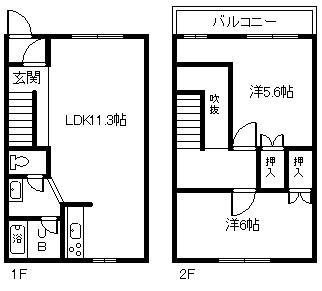 BLACK PUPPY(2LDK/1階)の間取り写真