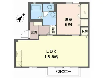 シャーメゾンウエスト A棟(1LDK/2階)の間取り写真