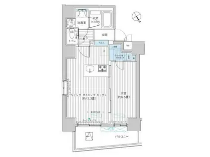 マイトリィ四ツ谷(1LDK/6階)の間取り写真