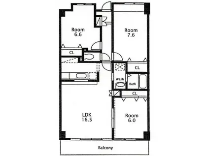 シューペリア航空公園(3LDK/4階)の間取り写真