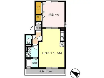 マウンテンクレスト秋津(1LDK/2階)の間取り写真