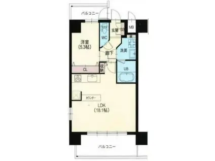 ラグレース福島(1LDK/10階)の間取り写真