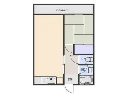 ガーデン本庄(1LDK/1階)の間取り写真