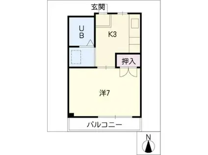 コーポラスコトヒラ(1K/2階)の間取り写真