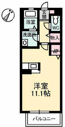 メゾン中央(ワンルーム/1階)の間取り写真