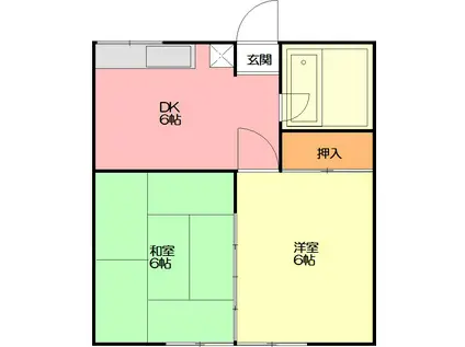 エスポワールサザン鴨宮(2DK/1階)の間取り写真