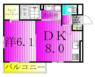 オッツIII(1LDK/3階)の間取り写真