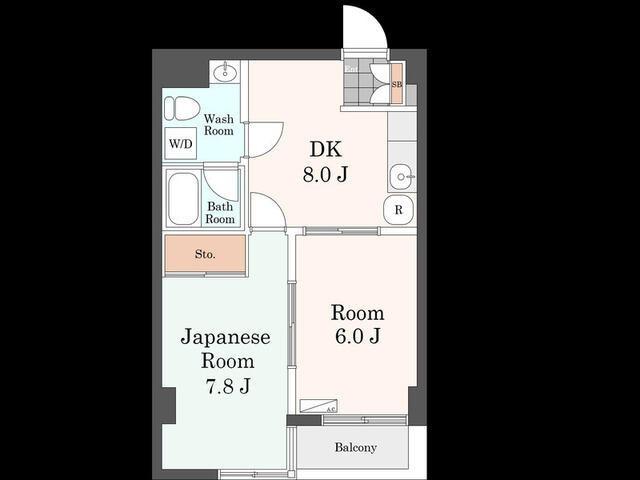 ノアール(2DK/2階)の間取り写真