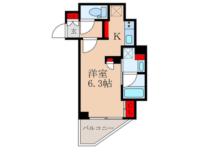 ARKMARK中野(1K/5階)の間取り写真