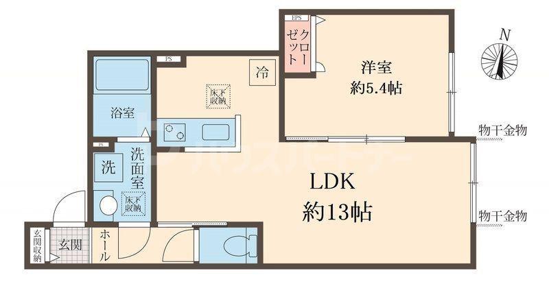 カーム カモミール(1LDK/1階)の間取り写真