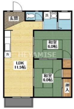 ロイヤルハイツ(2LDK/2階)の間取り写真