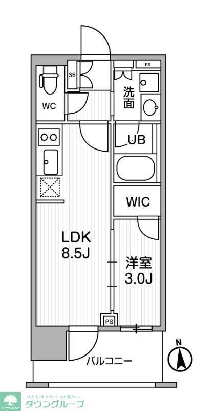 シーズンフラッツ新御徒町イースト(1LDK/3階)の間取り写真