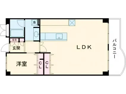 マリンパレス明石(1LDK/10階)の間取り写真