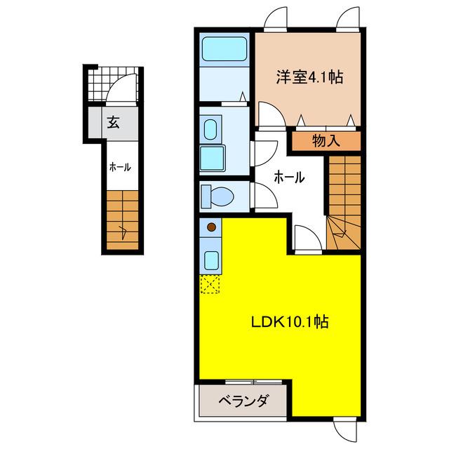 ラ ルーチェM(1LDK/2階)の間取り写真