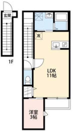 CRASTINE荒井2丁目(1LDK/1階)の間取り写真