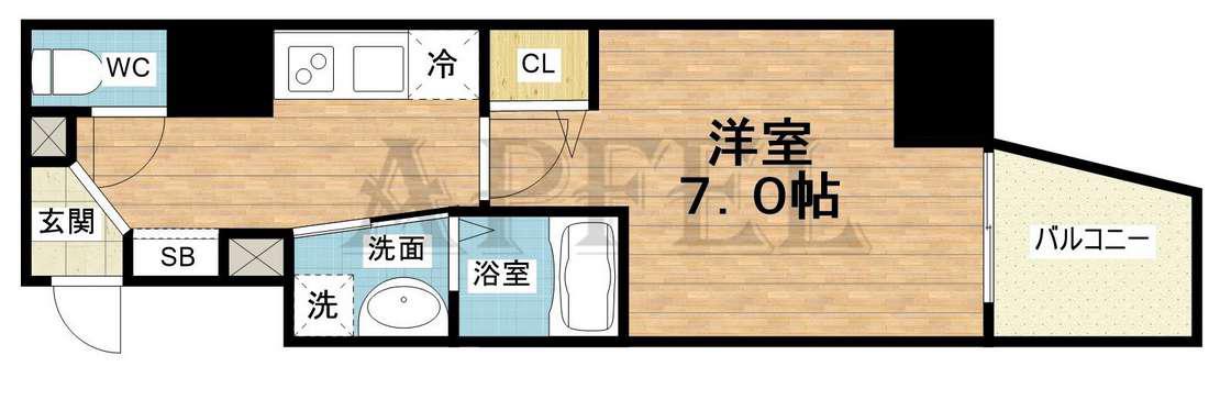 HORIZON UMEDA ノース(1K/12階)の間取り写真