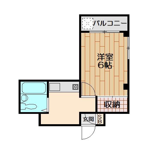 安藤ビル(1K/2階)の間取り写真