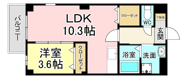 ラ・プア・マウイ(1LDK/1階)の間取り写真