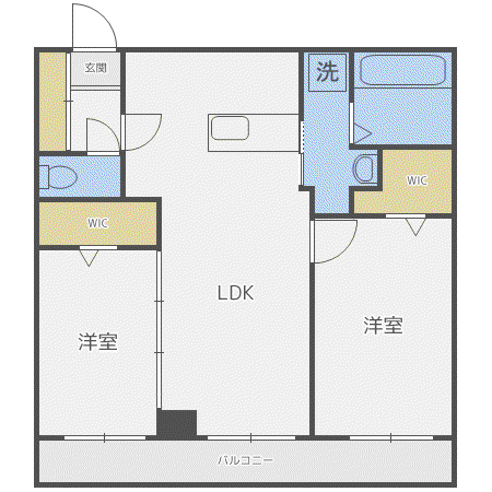 ピオネロ伏見(2LDK/3階)の間取り写真