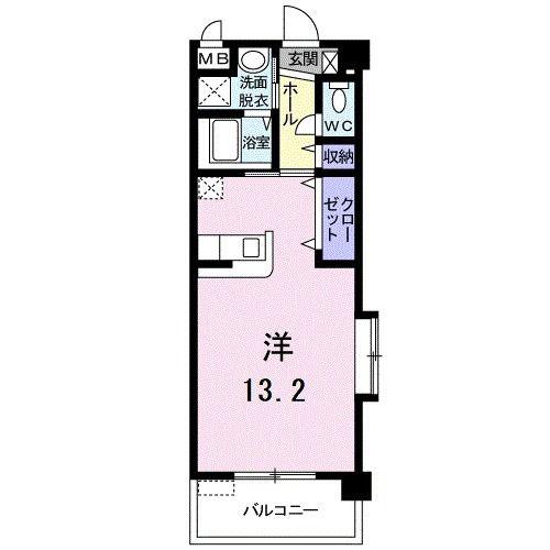 ラフレシール秋根(ワンルーム/3階)の間取り写真