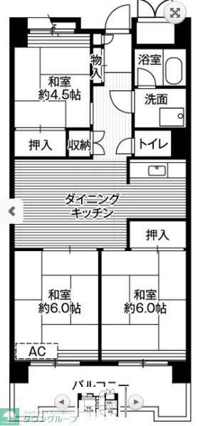 ビレッジハウス品川八潮タワー 1号棟(3DK/14階)の間取り写真