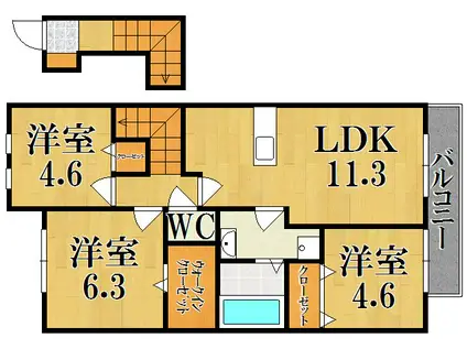 リヴェールメゾン(3LDK/2階)の間取り写真