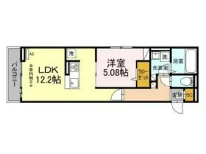 パークビナII(1LDK/2階)の間取り写真