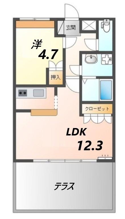 LEGACY GARDEN 壱番館(1LDK/1階)の間取り写真