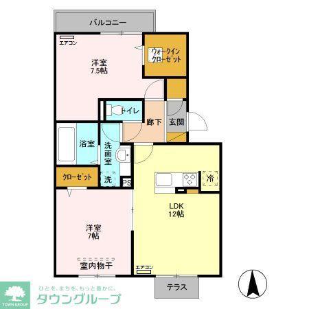エミネンス(2LDK/1階)の間取り写真