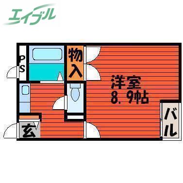 グリーンピア21(1K/2階)の間取り写真