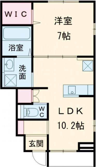 エクニール(1LDK/1階)の間取り写真